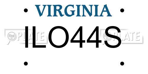 ILO44S Virginia License Plate