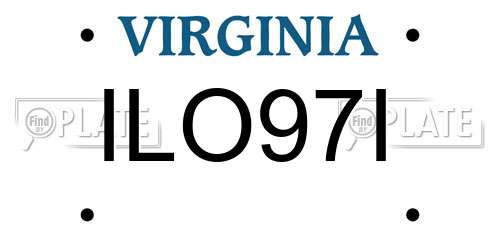 ILO97I Virginia License Plate