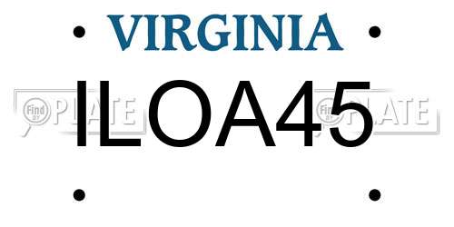 ILOA45 Virginia License Plate