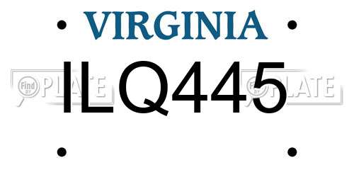 ILQ445 Virginia License Plate