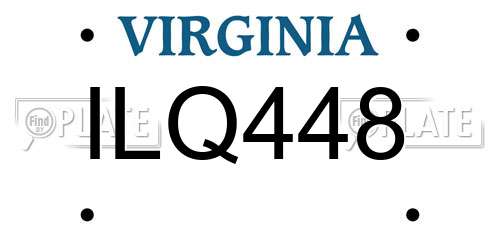 ILQ448 Virginia License Plate