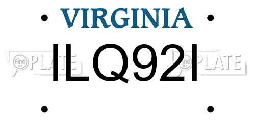 ILQ92I Virginia License Plate