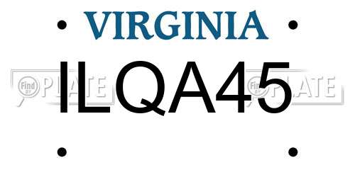 ILQA45 Virginia License Plate