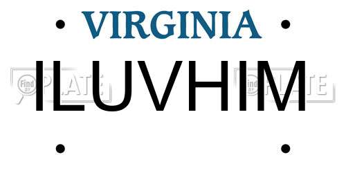 ILUVHIM Virginia License Plate