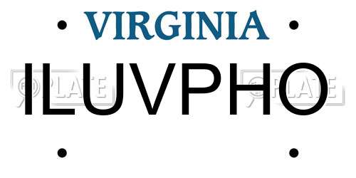 ILUVPHO Virginia License Plate