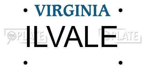ILVALE Virginia License Plate