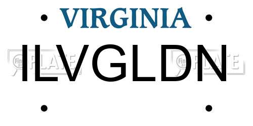 ILVGLDN Virginia License Plate