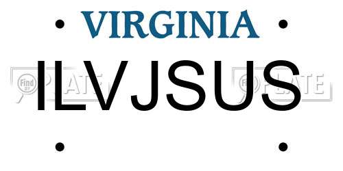ILVJSUS Virginia License Plate