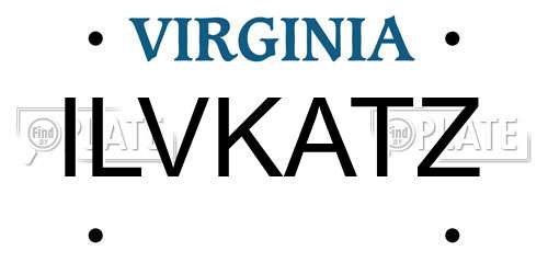ILVKATZ Virginia License Plate