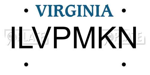 ILVPMKN Virginia License Plate