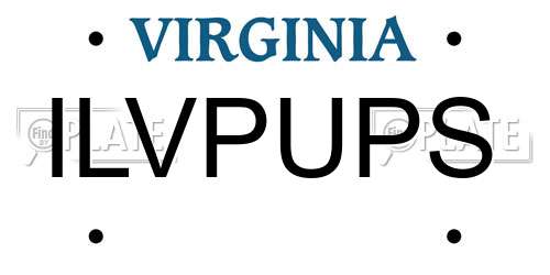ILVPUPS Virginia License Plate