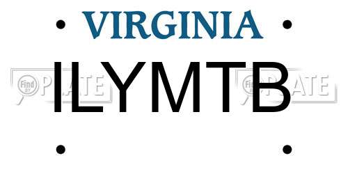 ILYMTB Virginia License Plate