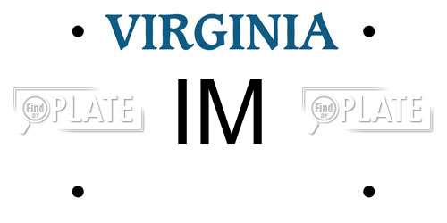 IM Virginia License Plate