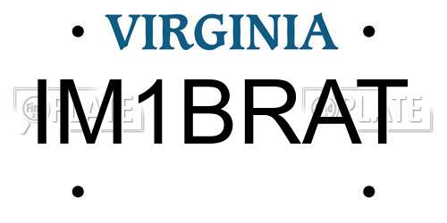 IM1BRAT Virginia License Plate