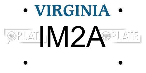 IM2A Virginia License Plate