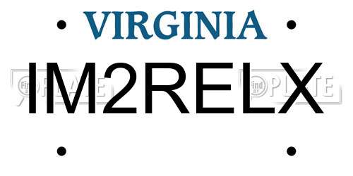 IM2RELX Virginia License Plate