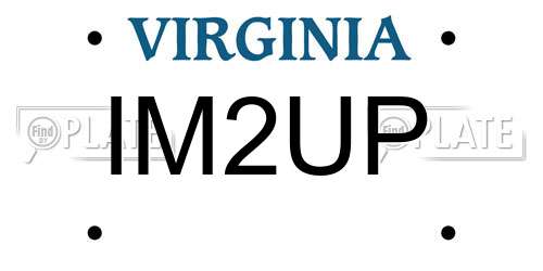 IM2UP Virginia License Plate