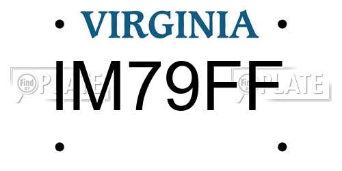 IM79FF Virginia License Plate