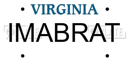 IMABRAT Virginia License Plate