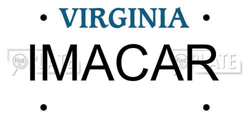 IMACAR Virginia License Plate