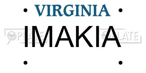IMAKIA Virginia License Plate