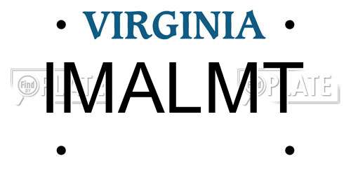IMALMT Virginia License Plate