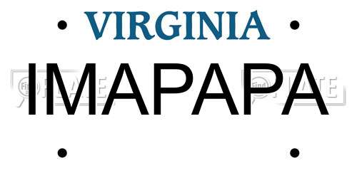 IMAPAPA Virginia License Plate