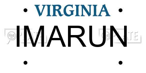 IMARUN Virginia License Plate