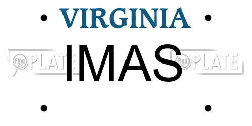IMAS Virginia License Plate