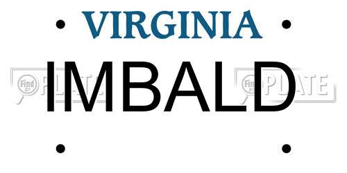IMBALD Virginia License Plate