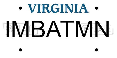 IMBATMN Virginia License Plate