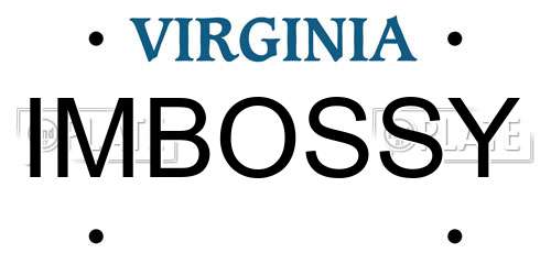 IMBOSSY Virginia License Plate