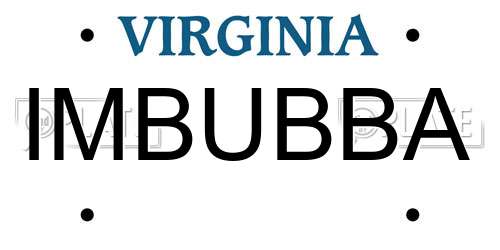 IMBUBBA Virginia License Plate