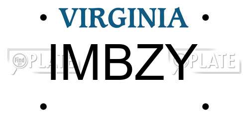 IMBZY Virginia License Plate