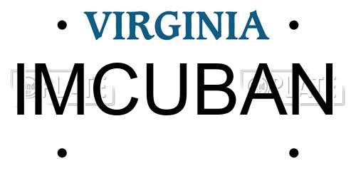 IMCUBAN Virginia License Plate