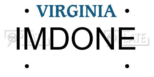 IMDONE Virginia License Plate