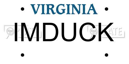 IMDUCK Virginia License Plate