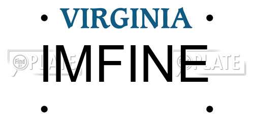 IMFINE Virginia License Plate