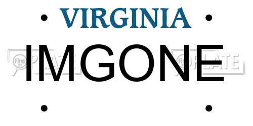 IMGONE Virginia License Plate