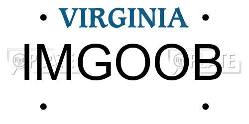 IMGOOB Virginia License Plate