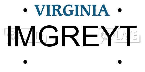 IMGREYT Virginia License Plate
