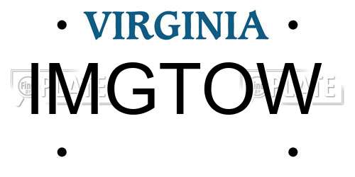 IMGTOW Virginia License Plate
