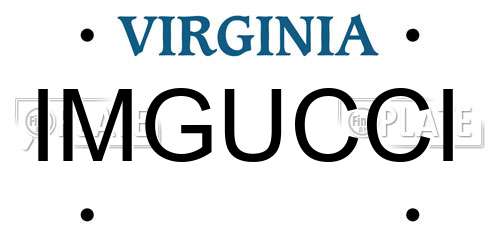 IMGUCCI Virginia License Plate