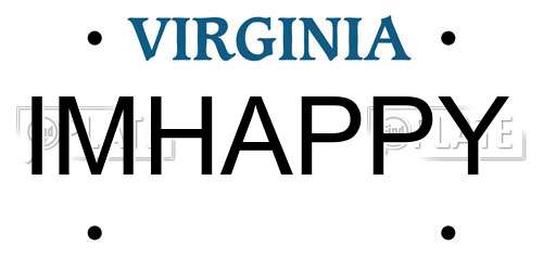 IMHAPPY Virginia License Plate