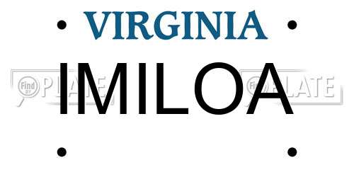 IMILOA Virginia License Plate