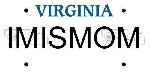 IMISMOM Virginia License Plate