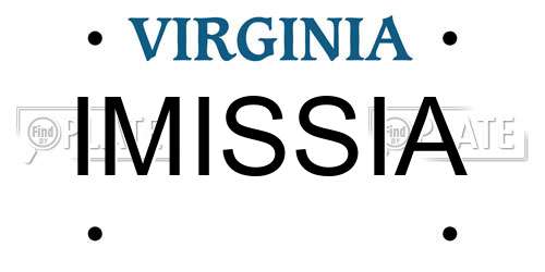 IMISSIA Virginia License Plate