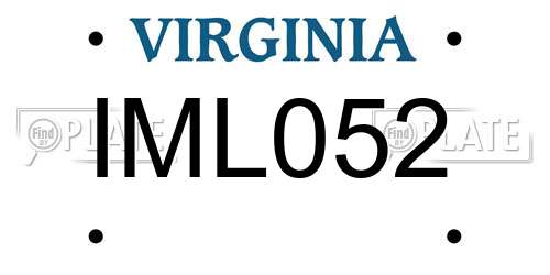 IML052 Virginia License Plate