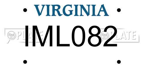IML082 Virginia License Plate