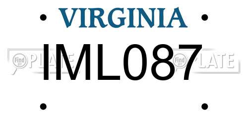 IML087 Virginia License Plate